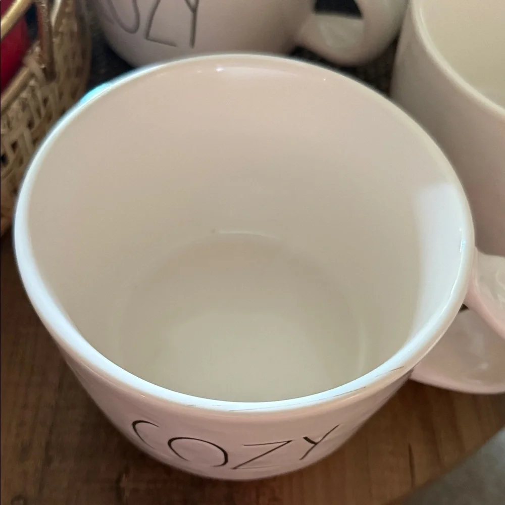 Rae Dunn Cozy White Mugs Set of 2 - Picture 4 of 5